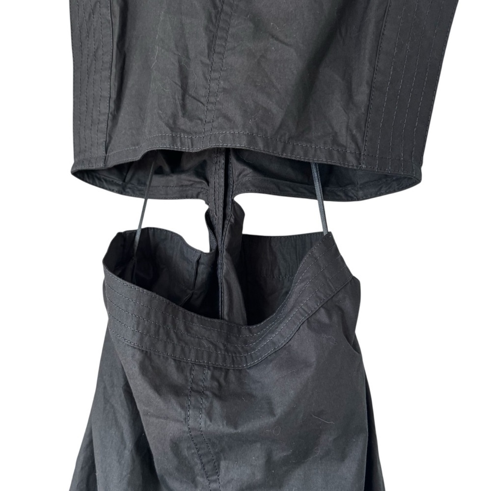 NWT Banana Republic Sleeveless Cut Out Poplin Midi Button Up Black Dress Size 4P - Picture 7 of 15